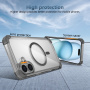 Transparentný kryt s farebným rámčekom a MagSafe pre iPhone 16 - šedý