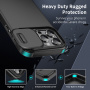 Matný kryt s posuvnou krytkou kamery pre iPhone 16 Pro - tmavomodrý