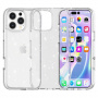 Transparentný kryt s trblietkami pre iPhone 16 Pro Max - strieborný