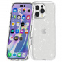 Transparentný kryt s trblietkami pre iPhone 16 Pro Max - strieborný