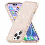 Transparentný kryt s trblietkami pre iPhone 16 Pro - ružovozlatý