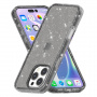 Transparentný kryt s trblietkami pre iPhone 16 Pro - sivý