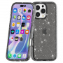Transparentný kryt s trblietkami pre iPhone 16 Pro - sivý