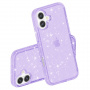 Transparentný kryt s trblietkami pre iPhone 16 - fialový