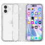 Transparentný kryt s trblietkami pre iPhone 16 - strieborný