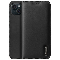 DUX DUCIS Hivo kožené flipové púzdro pre iPhone 15 Plus - čierne