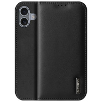 DUX DUCIS Hivo kožené flipové púzdro pre iPhone 16 Plus - čierne
