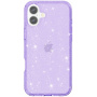 Transparentný kryt s trblietkami pre iPhone 16 - fialový