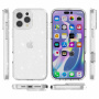 Transparentný kryt s trblietkami pre iPhone 16 Pro Max - strieborný