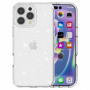 Transparentný kryt s trblietkami pre iPhone 16 Pro Max - strieborný