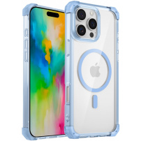 Transparentný kryt s farebným rámčekom a MagSafe pre iPhone 16 Pro - modrý