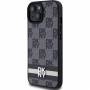 DKNY Checkered Pattern and Stripe kryt pre iPhone 15 - šedý