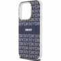 DKNY Repeat Pattern Tonal Stripe kryt s MagSafe pre iPhone 13 Pro Max - tmavomodrý