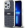 DKNY Repeat Pattern Tonal Stripe kryt s MagSafe pre iPhone 13 Pro Max - čierny
