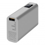 Tactical EDC Brick powerbanka z nehrdzavejúcej ocele s portami USB-C / USB-A - 9 600 mAh - strieborná