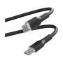 PURO Soft nabíjací a dátový kábel USB-C / USB-C pre iPhone / iPad / AirPods - 1,5 m - čierny