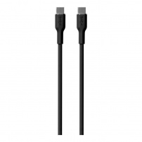 PURO Soft nabíjací a dátový kábel USB-C / USB-C pre iPhone / iPad / AirPods - 1,5 m - čierny