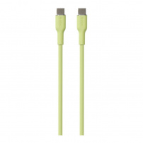 PURO Soft nabíjací a dátový kábel USB-C / USB-C pre iPhone / iPad / AirPods - 1,5 m - svetlo zelený