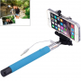 Teleskopická selfie tyč / monopod s drôtovou spúšťou pre iPhone - dĺžka 101,4 cm - modrá