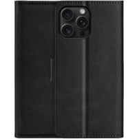 Flipové puzdro z PU kože pre iPhone 16 Pro - čierne