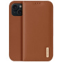 DUX DUCIS Hivo kožené flipové púzdro pre iPhone 15 - hnedé