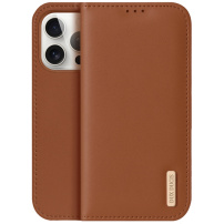 DUX DUCIS Hivo kožené flipové púzdro pre iPhone 15 Pro - hnedé
