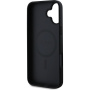 Guess Grained Classic Logo kryt s MagSafe pre iPhone 16 - čierny