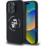 Karl Lagerfeld Karl and Choupette silikónový kryt s MagSafe pre iPhone 16 Pro Max - čierny