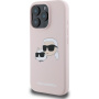 Karl Lagerfeld Double Heads silikónový kryt s MagSafe pre iPhone 16 Pro - ružový