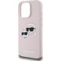 Karl Lagerfeld Double Heads silikónový kryt s MagSafe pre iPhone 16 Pro - ružový
