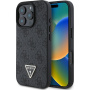Guess 4G Strass Triangle Metal Logo kryt pre iPhone 16 Pro Max - šedý