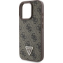Guess 4G Strass Triangle Metal Logo kryt pre iPhone 16 Pro Max - hnedý
