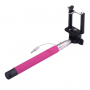Teleskopická selfie tyč / monopod s drôtovou spúšťou pre iPhone - dĺžka 101,4 cm - ružová