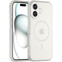 Matný priesvitný kryt s MagSafe pre iPhone 16 Plus - biely