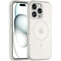 Matný priesvitný kryt s MagSafe pre iPhone 16 Pro Max - biely