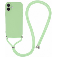 Ochranný kryt so šnúrkou pre iPhone 16 - zelený