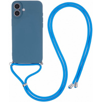 Ochranný kryt so šnúrkou pre iPhone 16 - modrý