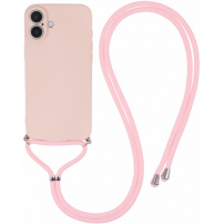 Ochranný kryt so šnúrkou pre iPhone 16 - ružový
