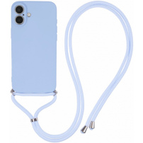 Ochranný kryt so šnúrkou pre iPhone 16 Plus - svetlo modrý