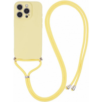 Ochranný kryt so šnúrkou pre iPhone 16 Pro Max - žltý