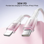 JOYROOM S-A42 Crystal Clear opletený nabíjací a dátový kábel - USB-C na Lightning - 1,2 m - bieloružový