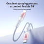 JOYROOM S-A42 Crystal Clear opletený nabíjací a dátový kábel - USB-C na Lightning - 1,2 m - bieloružový