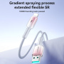 JOYROOM S-A42 Crystal Clear opletený nabíjací a dátový kábel - USB-A na Lightning - 1,2 m - bieloružový