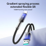 JOYROOM S-A42 Crystal Clear opletený nabíjací a dátový kábel - USB-A na Lightning - 1,2 m - čiernomodrý