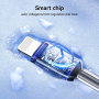 JOYROOM S-A42 Crystal Clear opletený nabíjací a dátový kábel - USB-A na Lightning - 1,2 m - čiernomodrý