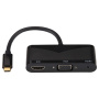 V83 5v1 redukcia - HDMI / VGA / 3,5 mm jack / USB-A na USB-C - čierna