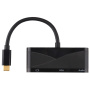 V83 5v1 redukcia - HDMI / VGA / 3,5 mm jack / USB-A na USB-C - čierna