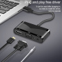 V83 5v1 redukcia - HDMI / VGA / 3,5 mm jack / USB-A na USB-C - čierna