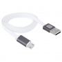 HAWEEL synchronizačný a nabíjací kábel s duálnym konektorom 2v1 USB-A / Lightning / micro USB pre Apple a ďalšie zariadenia - 1 m - biely