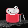 Ochranný silikónový obal s karabínou pre AirPods 4 / 5 - červený